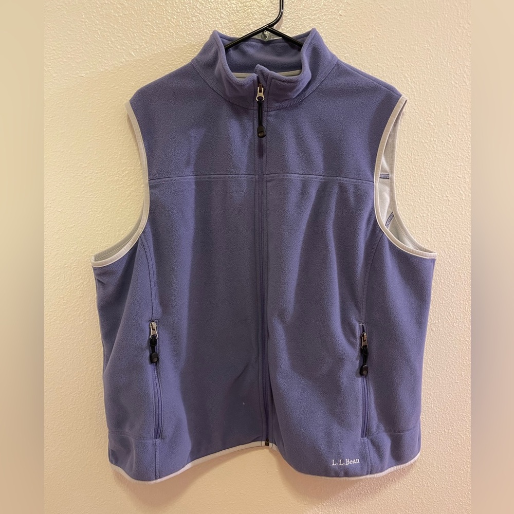 Womens L.L. Bean Light Purple Fleece Zip Vest - Size 2X